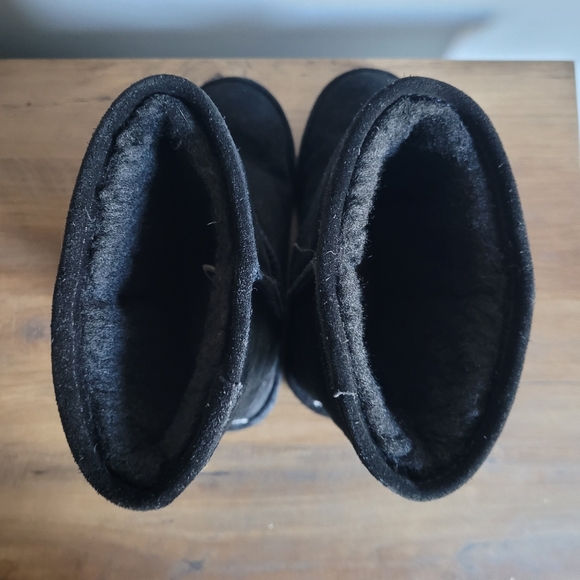 Bearpaw Black Suede Faux Fur Lined Above Ankle Warm Boots Sz 6 - Picture 6 of 14